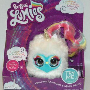 Pomsies Lumies Dazzle Gogo Rainbow Charged Pom Pom Pets Aqua Face NEW SEALED